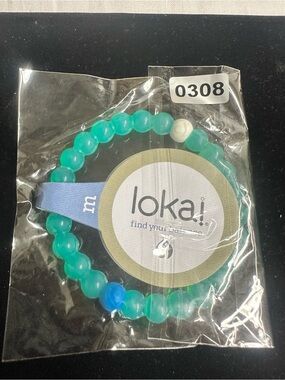 Lokai Kids Turquoise Beaded Bracelet with White Balance Bead